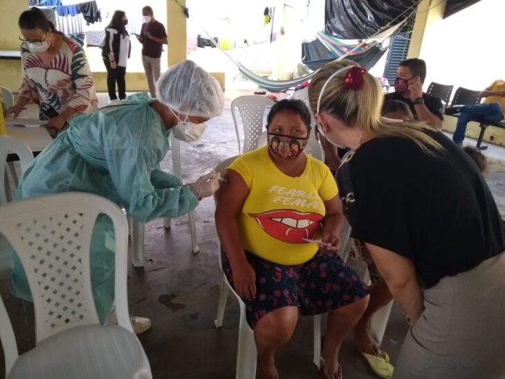 Indígenas venezuelanos foram vacinados na capital piauiense
